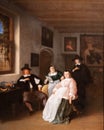 The de Goyer family and the painter, paint by Adriaen van Ostade